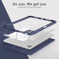 thumbnail image 3 of for iPad 10.9(2020), iPad 10 10.9 Inch Case with Transparent Shockproof Back Cover[Built-in Pencil Holder,Auto Sleep/Wake,Camera Protection]-Navy, 3 of 7