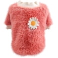 thumbnail image 1 of 2025 Dog Sweaters For Small Clothes For Dogs Daisy Style Small Dog Clothes Plush Round Neck Flowers Dog Fleece Sweater, 1 of 7