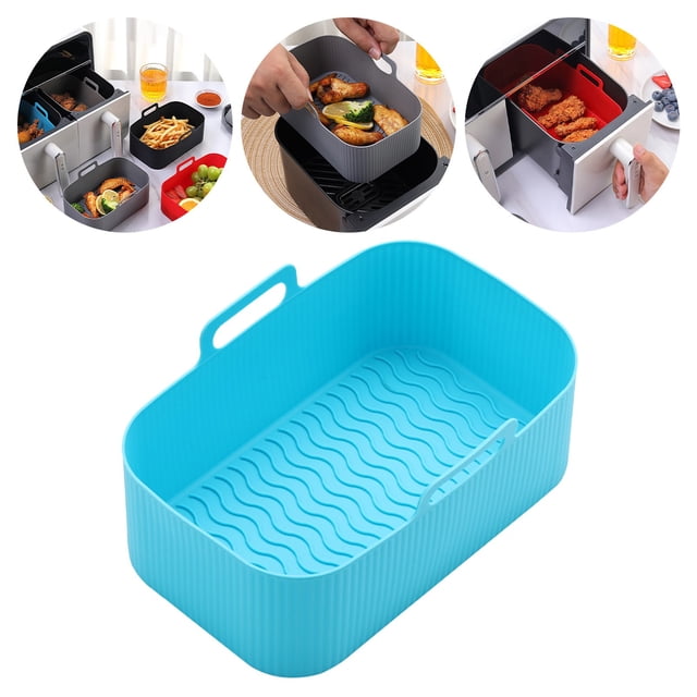 Amzcrzy Tapis de Gril pour Friteuse Extérieure Pot Rond Doublures Réutilisables Accessoires de Panier de Friteuse - Remplacement des Doublures en Parchemin Bol en Silicone Fournitures de Cuisson Tapis de Gril