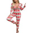 thumbnail image 1 of Combinaison Pyjama pour Femmes Christmas Cartoon une-Pièce de Nuit, 1 of 5