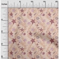 thumbnail image 2 of oneOone Cotton Poplin Dark Beige Fabric Beach Seashell Craft Projects Decor Fabric Printed By The Yard 56 Inch Wide, 2 of 4