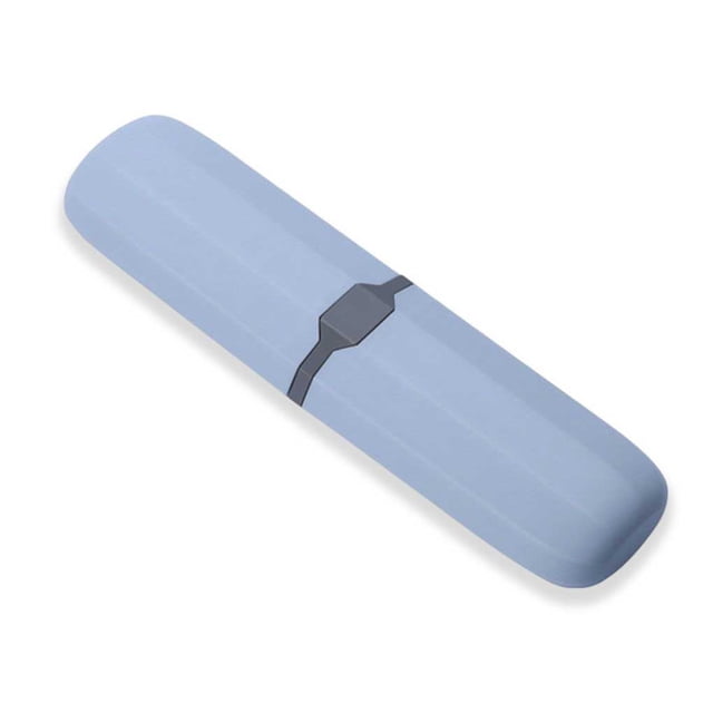 Ruiboury Toothbrush Storage Box Dust-proof Portable Cases Chopsticks Pencil Pen Container Organizer Holder Accessory Camping Gray Blue