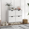 thumbnail image 2 of HOMCOM Armoire à Chaussures avec 4 Tiroirs Basculants et Tablettes Ajustables, Blanc, 2 of 10