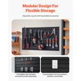thumbnail image 4 of KFFKFF Slat Wall Paneling, 2 x 4 ft, PVC Garage Slatwall with Modular Design, Black Slat Wall Easy-to-Install Adjustable Slatwall Panel with Coupling Structure & DIY Cutting, 4 of 9