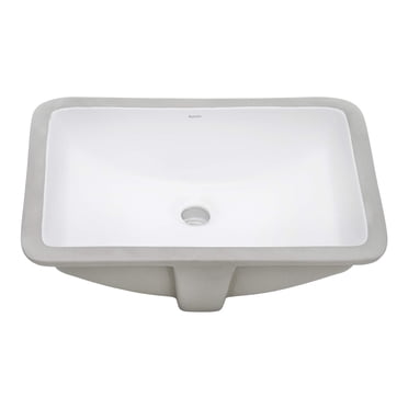 Ruvati 21 x 14 inch Undermount Bathroom Sink - White Rectangular Porcelain Ceramic with Overflow - Small Bathroom Sink for Vanity - Durable Bath Sinks - Ideal Bathroom Sinks - RVB0721