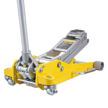 KFFKFF Floor Jack Slim Aluminum , 3 Ton Capacity, Dual Piston Fast Lift, Hydraulic Auto Jack, 3.7"-18.3" Lift Height Range, Heavy-Duty for Racing (Yellow)
