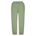 thumbnail image 3 of PMVFHDE Kids Pants Medium And Large Children Casual Girls Solid Color Drawstring Sweatpants,Green,7-8 Years, 3 of 6