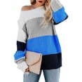 thumbnail image 4 of RKSTN Sweaters for Women Mode Manches Col Rond Couleur Assortie Ample Tops Chemisier Tricoté Pull Automne Sweaters, 4 of 6