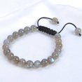 thumbnail image 3 of Natural Healing Power Gemstone Crystal Beads Unisex Adjustable Macrame Bracelets 8mm,Labradorite, 3 of 4