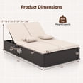 thumbnail image 3 of Gymax Outdoor Patio Daybed PE Wicker Double Chaise Lounge w/ Adjustable Backrests, 3 of 9
