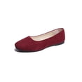 thumbnail image 1 of MAWCLOS Chaussures Décontractées pour Femmes Chaussures de Marche Confort à Enfiler Ballerines Mode Bout Carré Ballerine de Soirée Rouge Vin 8, 1 of 4