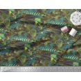 thumbnail image 3 of Soimoi Brown Moss Georgette Fabric Triangle & Brush Stroke Abstract Printed Craft Fabric by the Yard 42 Inch Wide, 3 of 3