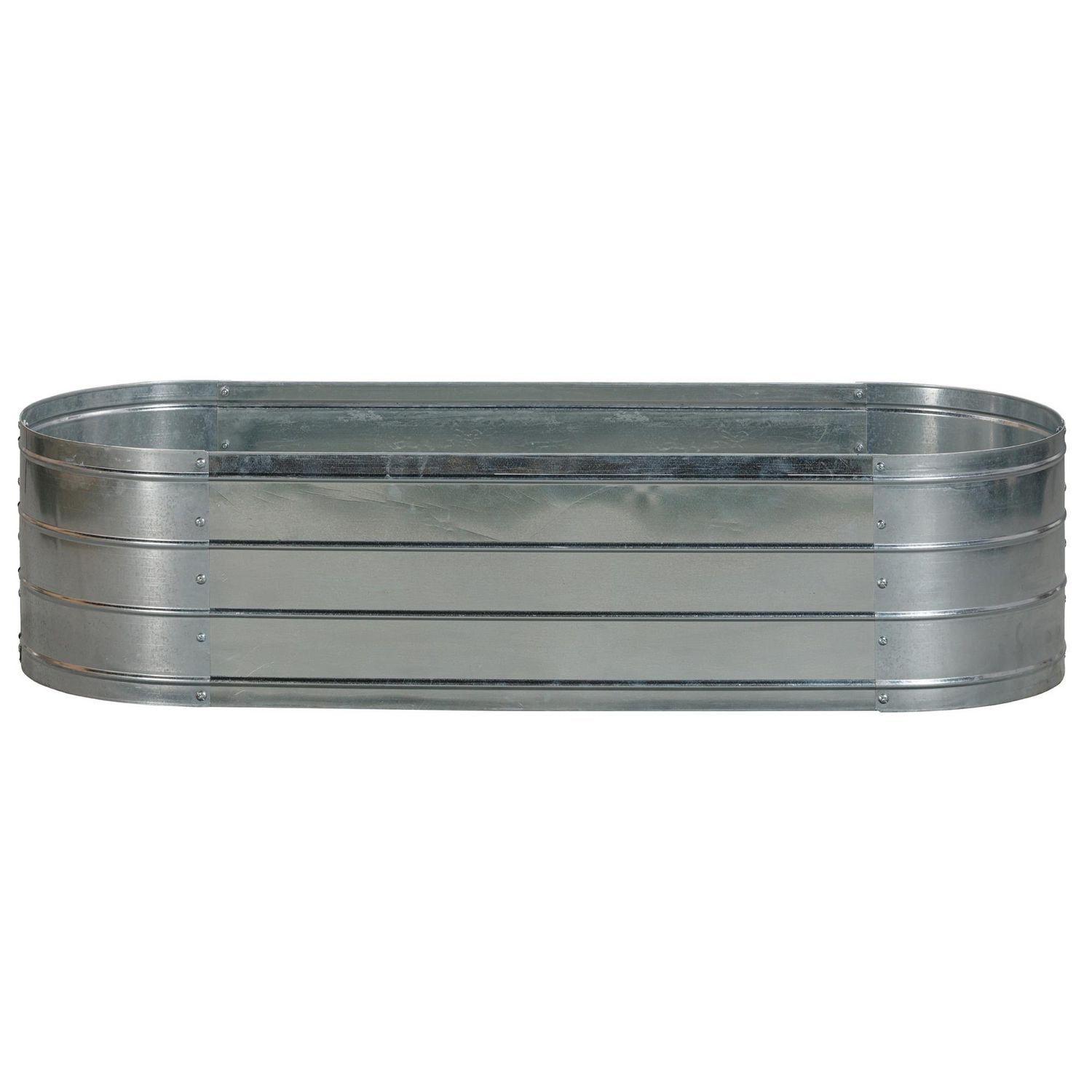 Grapevine Galvanized Steel Raised Garden Bed, Oval, 48IN, Silver