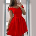 thumbnail image 2 of EQWLJWE Robes d'Été pour Femmes 2023 Robe Unie avec Soutien-Gorge Épaules Dénudées Robe Plissée Taille Haute Grande Robe de Bal en Solde pour Femmes, 2 of 6