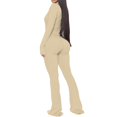 thumbnail image 4 of Combinaisons de Bureau pour Femmes d'Automne, Pantalons Évasés, Fermeture Éclair, Manches Longues, Col Rabattu, Grande Taille, Combinaisons pour Femmes, Combinaison pour Femme, Kaki, G, 4 of 6
