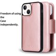 thumbnail image 2 of navor Detachable Magnetic Wallet Case Compatible with iPhone 13 Mini [5.4 inch] [Folio], RFID Protection Kickstand -Rose Gold, 2 of 7