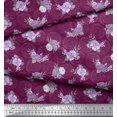 thumbnail image 3 of Soimoi Pink Silk Fabric Circle & Peony Floral Print Sewing Fabric Yard 44 Inch Wide, 3 of 5