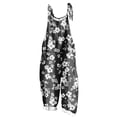 thumbnail image 1 of yoeyez Rompers for Women Summer,Ladies Print Summer Plus Size Long Jumpsuits Sleeveless Adjustable Straps Backless Overalls Jumpsuits With Pockets Black,XL, 1 of 6