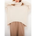 thumbnail image 4 of FOCUSNORM Chandail Ample à Col Roulé pour Femmes Couleur Unie Manches Longues Pulls Automne Hiver Chaud Tricoté Mode Urbaine, 4 of 8