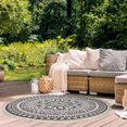thumbnail image 2 of 6'6" Round Hamden Grey Patio Rug with Fringe, 2 of 5