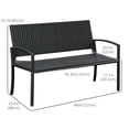 thumbnail image 3 of Outsunny Rattan Wicker Loveseat Garden Furniture with Armrests Black, 3 of 10