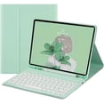 thumbnail image 1 of iPad Keyboard Case for iPad 6th Gen 2018, iPad 5th Gen 2017, iPad Pro 9.7, iPad Air 2, iPad Air 1, Soft Back Cover with Pencil Holder & Magnetically Detachable Wireless Bluetooth Keyboard, Mint Green, 1 of 8