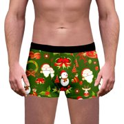 FhsagQ Underwear Mens Bikini Underwear Silk Super Fit Men's Christmas Print Breathable Underwear Men Underwear Boxers Brief Wick Super Fit Men Underwear Boxers Brief 10 Pack Green XL