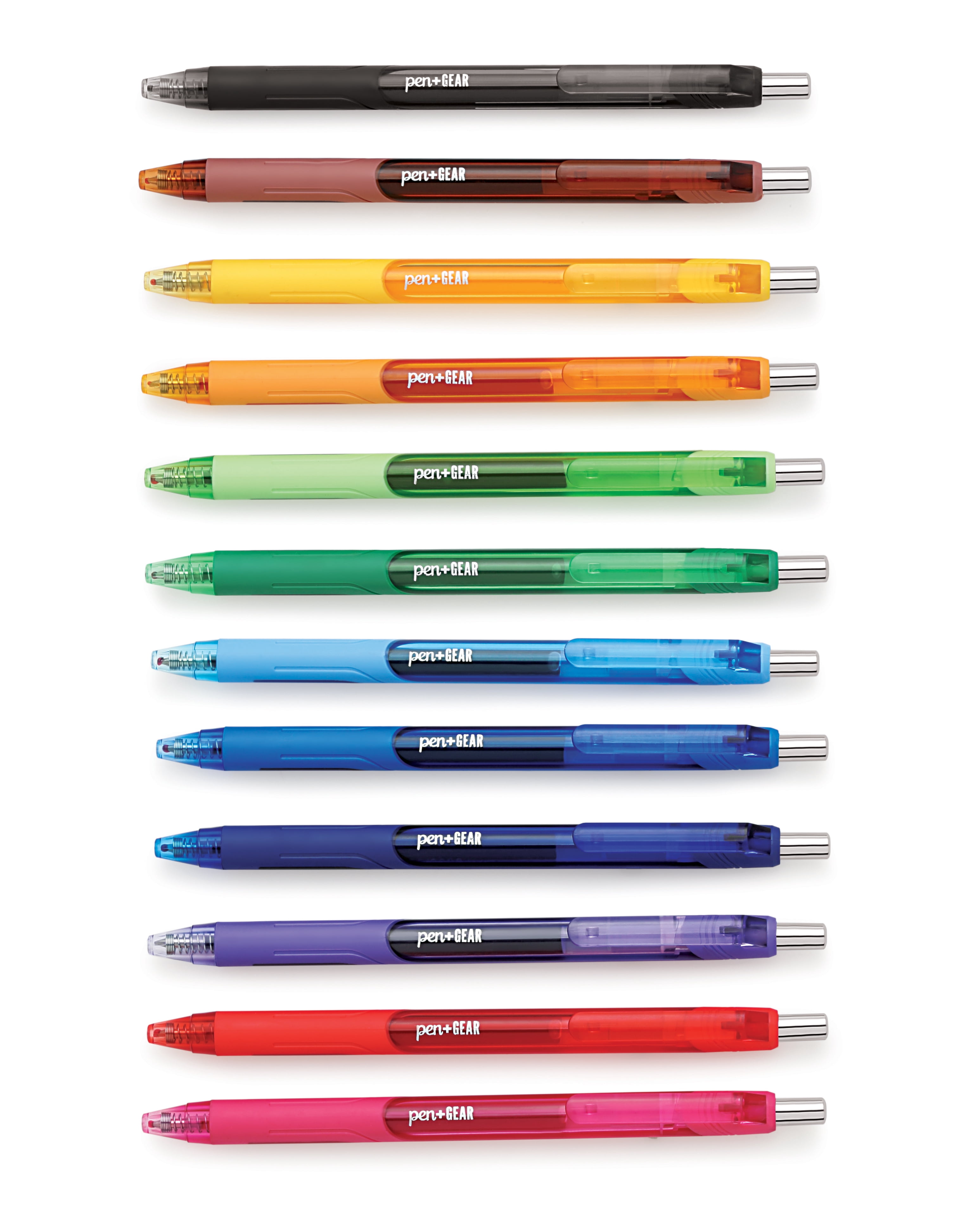 Pen+Gear Retractable Gel Pens, .7mm, Medium Point, Assorted Ink, 24 Count