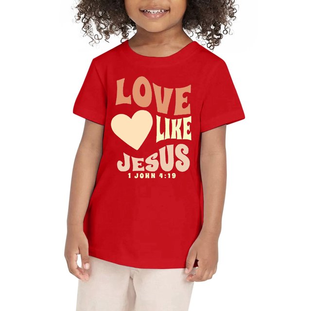 Chemise à Manches Longues pour Enfants Filles Chemise Ajustée à Manches Longues T-Shirt Imprimé Graphique Col Rond Manches Courtes T-Shirts Été Mignons Tendance Hauts Vêtements