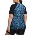 thumbnail image 4 of FOLUNSI Womens Plus Swimsuits 2 Piece Rash Guard Raglan Short Sleeve with Boyshorts Surfing Swimwear 0X-5X, 4 of 5