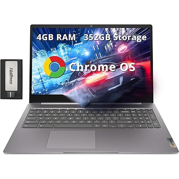 Lenovo Ideapad 3 15.6" FHD Chromebook, Intel Celeron N4500, 4GB RAM, 352GB Storage (64GB SSD+288GB Docking Station Set), Intel UHD Graphics, Full Size Keyboard, Chrome OS, Artic Gray