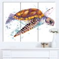 thumbnail image 2 of Designart - Brown Sea Turtle Watercolor - Contemporary Animal Art Canvas, 2 of 4