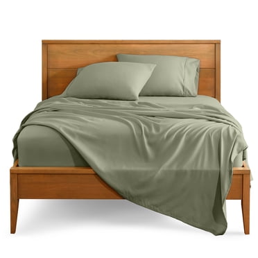 Bare Home Premium 1800 Collection 4-Piece Bed Sheet Set, Full-XL, Sage