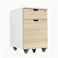 thumbnail image 1 of Desky Wooden Minimal Filing Cabinet - White / Classic Oak Laminate, 1 of 10