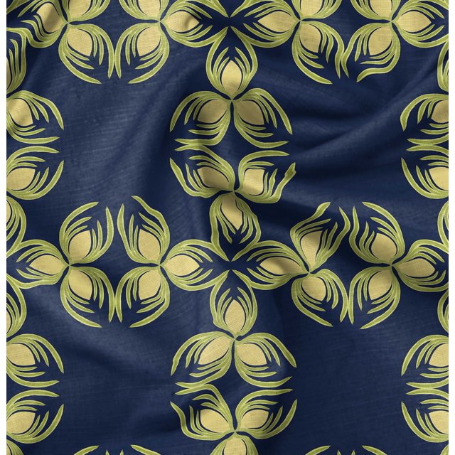 Soimoi Blue Velvet Fabric Florals Floral Decor Fabric Printed Yard 58 Inch Wide