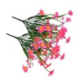 thumbnail image 2 of Artificial Flower Bundle Plastic Fake Plants Outdoor Simulated Faux Decorations Multipurpose Compact Size Bouquet Indoor for Window Garden Arrangement Pink, 2 of 9