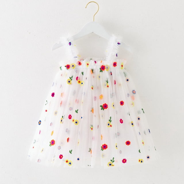 Robe Décontractée pour Filles Sans Manches Tutu pour Filles Robe pour Filles Robes en Tulle pour Filles 3-4 Ans
