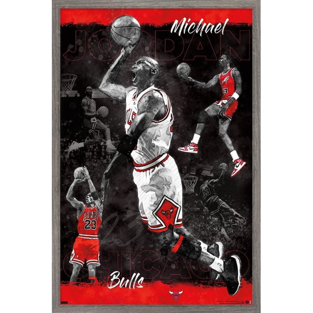 Michael Jordan - Sketch Wall Poster, 22.375" x 34" Framed