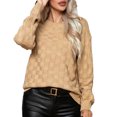thumbnail image 2 of Dvkptbk Sweaters for Women Femmes Solide Plaid Col Rond Pull Mode Casual Pull Manches Longues Tricot Clothes sur l'Autorisation, 2 of 8