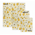 thumbnail image 3 of Reusable Beeswax Food Wraps – 3 Pack Bees Pattern | Plastic-Free Food Storage | Eco-Friendly Alternative to Cling Wrap, 3 of 5