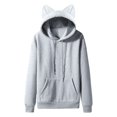 thumbnail image 1 of LUOGENLI Men Hoodies Blanket 2025 Autumn/Winter Cat Ear Couple Solid Color Hooded Ladies Hoodie for Ladies Men Hoodies Pullover Oversized Grey Size L, 1 of 7