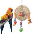 thumbnail image 2 of Chewing Toy, Bird Non- Straw Plaited Wood Block Biting Hanging Swing Toy Cage Accessories For Parrots, 2 of 8