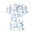 thumbnail image 4 of Penkiiy Blouse Décontractée à Manches Courtes et Col en V pour Femmes, Imprimé, Été, Bleu Ciel, 4 of 5