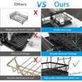 thumbnail image 4 of Dish Drying Rack, 2 Tier Dish Rack for Kitchen Counter, Black Stainless Steel Dish Drainers Rack with Drainboard, Large Dish Dryer with Detachable Cup Rack and Utensil Holder…, 4 of 6