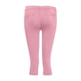 thumbnail image 4 of Timegard Capri Pants for Women Low Waisted Button Skinny Solid Color Leggings Work Pants with Pockets, 4 of 6