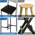 thumbnail image 3 of Ourlova Bar Stools Set of 4 - Kitchen Bar Stools with Footrest - PU Upholstered Counter Height Barstools - Bar Chairs with Back for Kitchen Island/Apartment/Counter Bar - Easy Assembly - Gray, 3 of 6