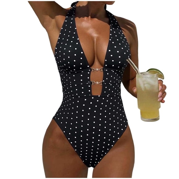 Women's One Piece Swimsuit Backless Tummy Control, High Cut Summer Bathing Suits, Beach Vacation Swimwear with Removable Pads, Fashion Sexy Back Bodysuit