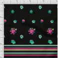thumbnail image 1 of oneOone Viscose Jersey Fabric Stripe & Floral Panel Decor Fabric Printed BTY 60 Inch Wide, 1 of 1