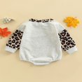 thumbnail image 4 of Bébé Garçons Filles L'action de Grâce Romper Manches Longues Col Rond Lettres Léopard Print Body, 4 of 9