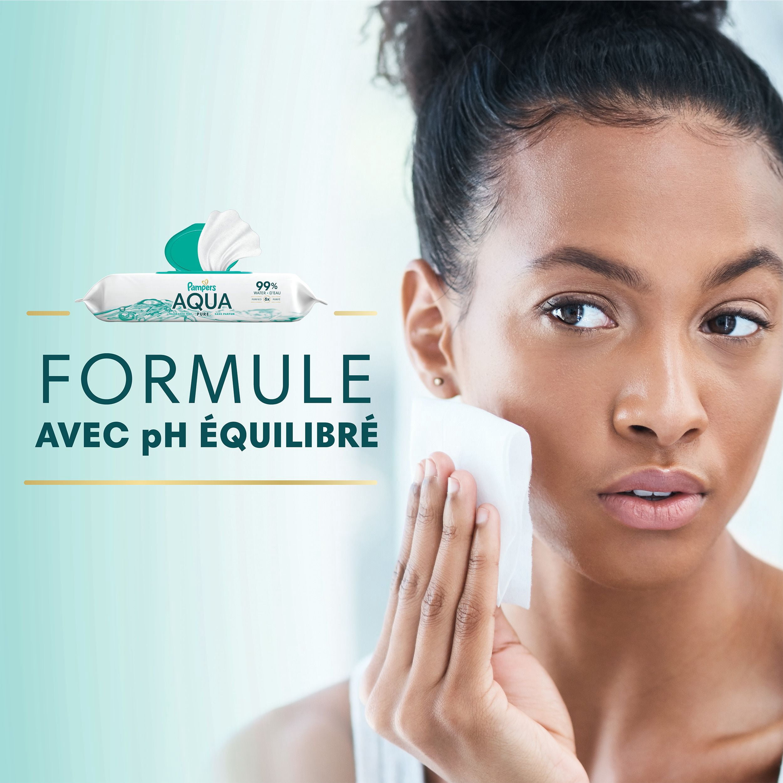 Lingettes pour bébés Pampers Aqua Pure, 99 % d’eau, sans parfum, non parfumées, à base d’eau, lingettes pour bébés à usage multiple, total de 112 lingettes pour bébés (2X emballages rabattables)